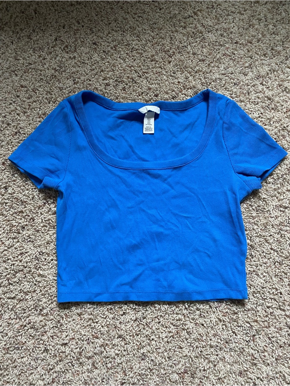 H&M Bright Blue Scoop Crop Top